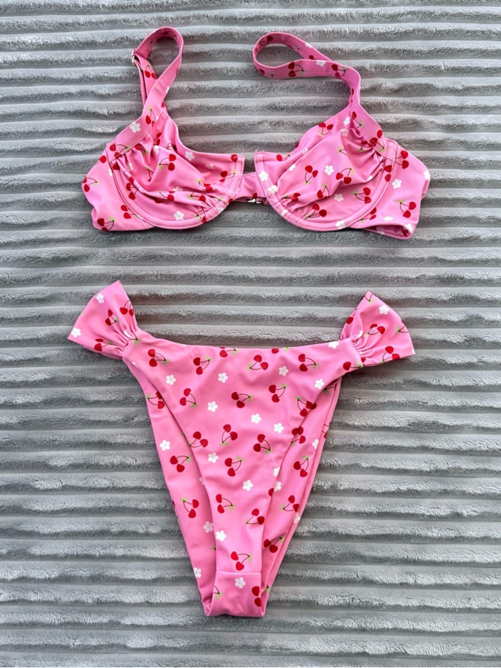 Tigermist Pink Cherry Print Bikini Set